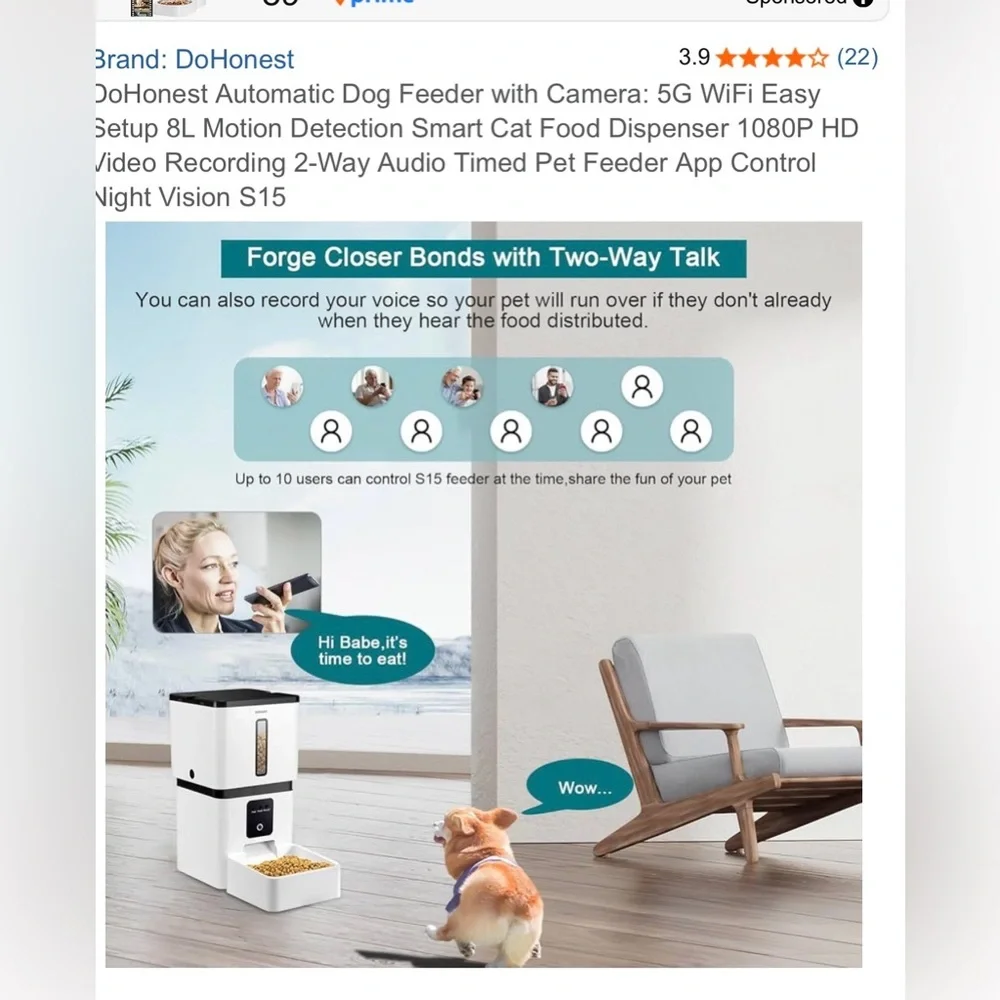 DoHonest pet feeder with camera EUC - Picture 8 of 10